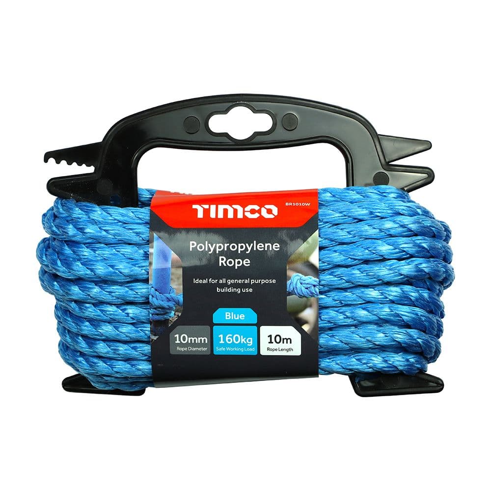 10mm x 10m Rope Winder - Blue Polypropylene