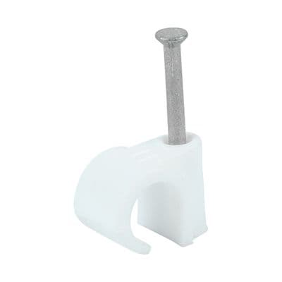 TIMCO 11.0mm Round Cable Clips - White - Box of 100