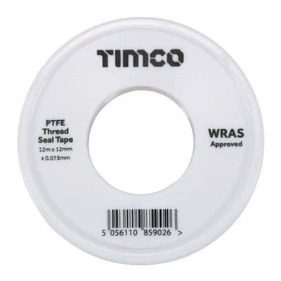 TIMCO 12m x 12mm PTFE Thread Seal Tape - 10 Rolls