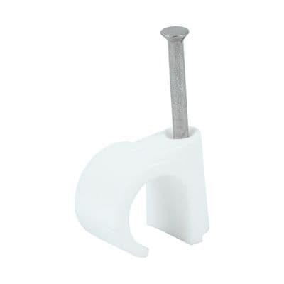 TIMCO 14.0mm Round Cable Clips - White - Box of 100