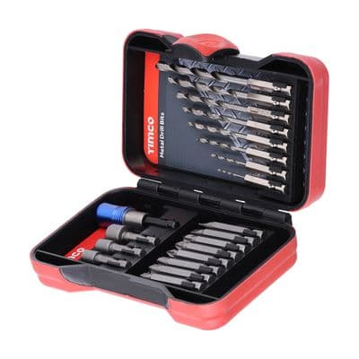 TIMCO 20 Piece Driver Bit & Ground Jobber Drill Bit Set