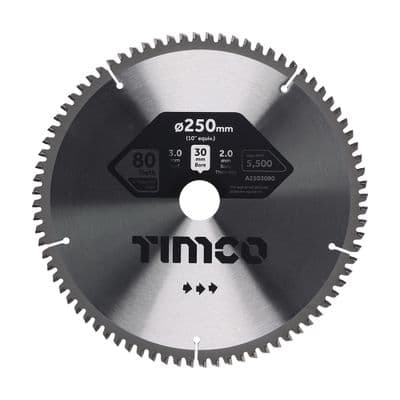 TIMCO 250 x 30 x 80T -5° Circular Saw Blade