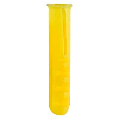 TIMCO 25mm Plastic Plugs - Yellow - Pack of 50