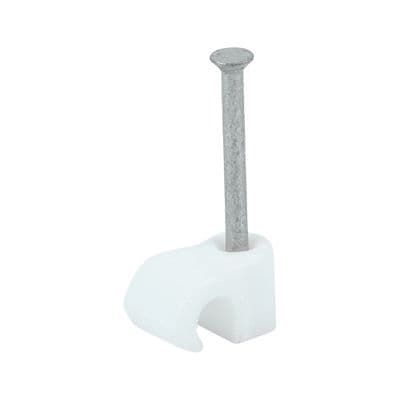 TIMCO 3.5mm Round Cable Clips - White - Box of 100