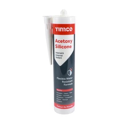 TIMCO 300ml Acetoxy Silicone - White