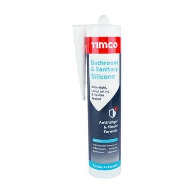 TIMCO 300ml Bathroom & Sanitary Silicone - White