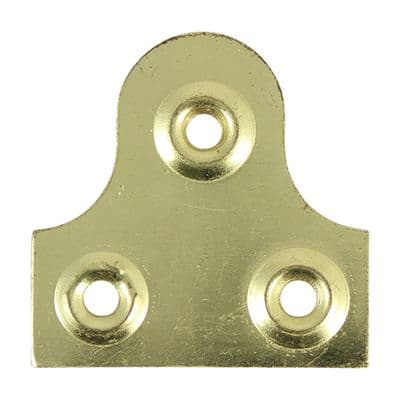 TIMCO 32mm Mirror Plates - Plain - Electro Brass - Pack of 4