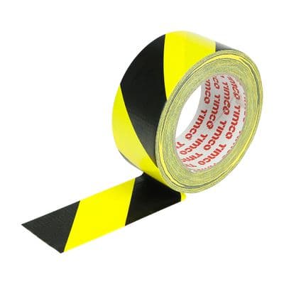 TIMCO 33m x 50mm Hazard Warning Cloth Tape - Yellow and Black