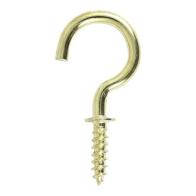 TIMCO 38mm Cup Hooks - Round - Electro Brass - Pack of 5