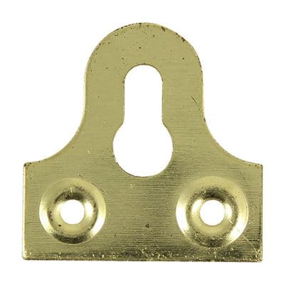 TIMCO 38mm Mirror Plates - Slotted - Electro Brass - Pack of 4