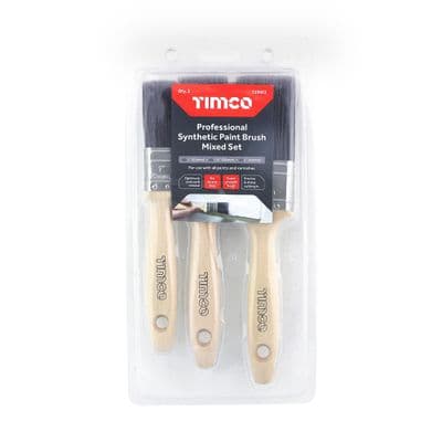 TIMCO 3pcs Professional Synthetic Paint Brush Mixed Set