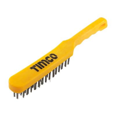 TIMCO 4 Rows Plastic Handle Scratch Brush - Steel