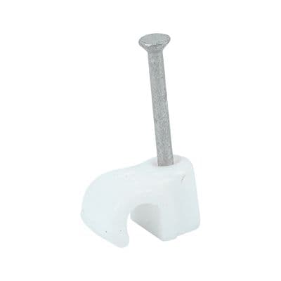 TIMCO 4.5mm Round Cable Clips - White - Box of 100