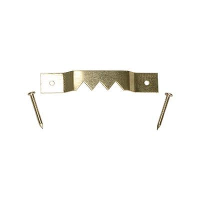 TIMCO 41mm & 63mm Mixed Sawtooth Hangers and Nails - Electro Brass - Pack of 15
