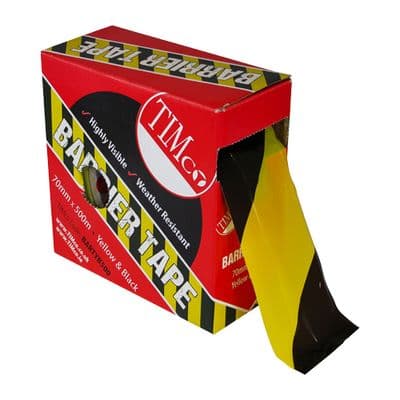 TIMCO 500m x 70mm Barrier Tape - Yellow & Black