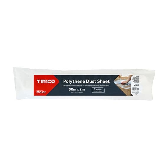 TIMCO 50m x 2m Polythene Dust Sheet