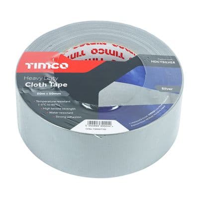 TIMCO 50m x 50mm Heavy Duty Cloth Tape - Silver
