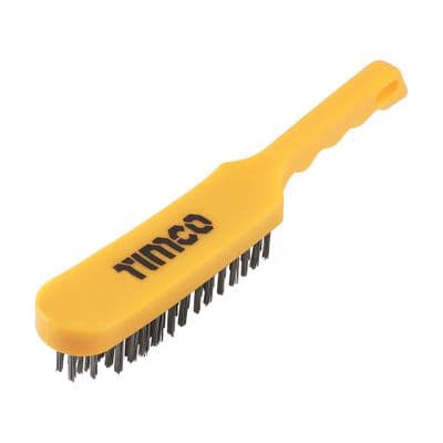 TIMCO 6 Rows Plastic Handle Scratch Brush - Steel
