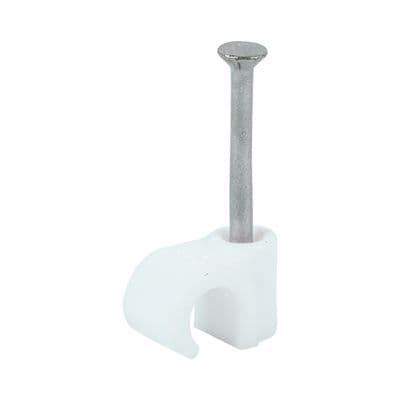 TIMCO 6.0mm Round Cable Clips - White - Box of 100