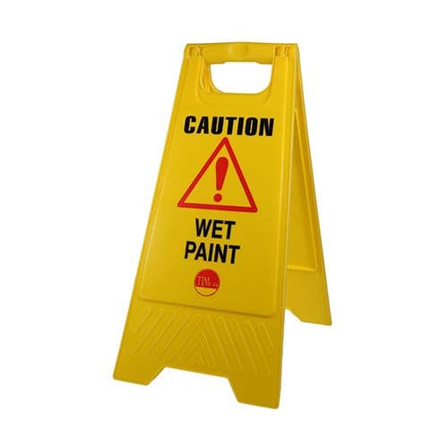 TIMCO 610 x 300 x 30 A-Frame Safety Sign - Caution Wet Paint