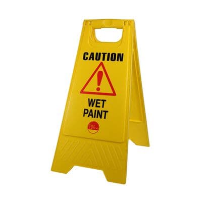 TIMCO 610 x 300 x 30 A-Frame Safety Sign - Caution Wet Paint