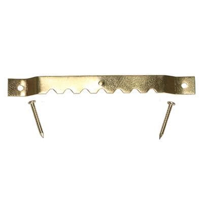 TIMCO 63mm Sawtooth Hangers and Nails - Electro Brass - Pack of 15