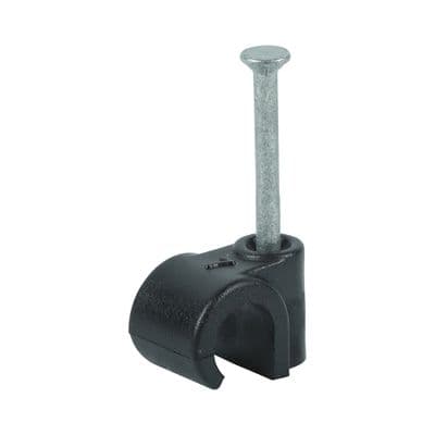 TIMCO 7.0mm Round Cable Clips - Black - Box of 100