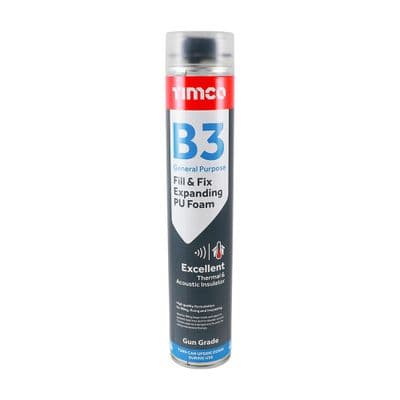 TIMCO 750ml B3 General Purpose Fill & Fix Expanding PU Foam - Gun Grade