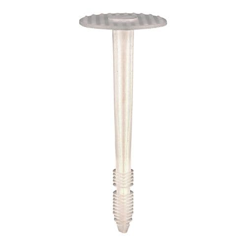 TIMCO 8.0 x 50 Plastic Insulation Fixings - White - Bag of 100