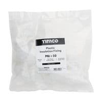 TIMCO 8.0 x 50 Plastic Insulation Fixings - White - Bag of 100