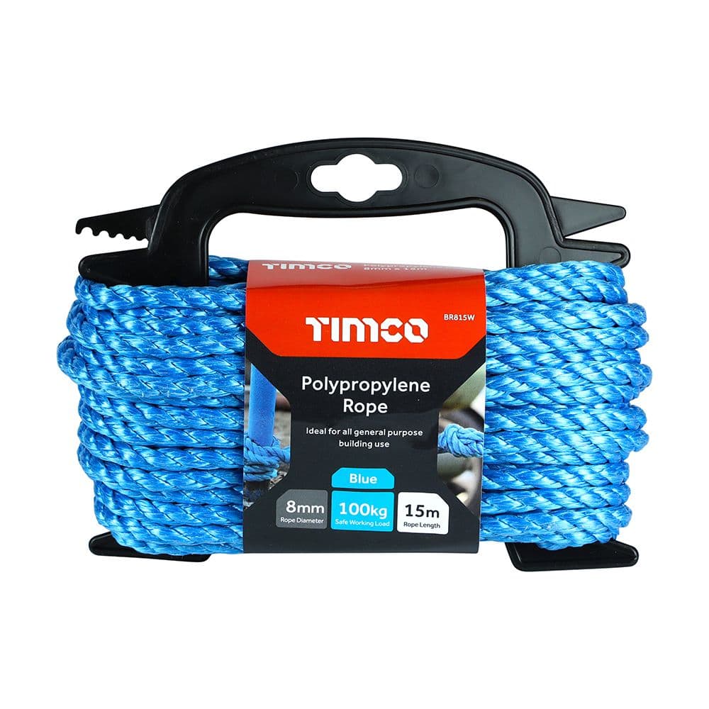 8mm x 15m Rope Winder - Blue Polypropylene