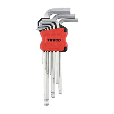 TIMCO 9 Piece Long Arm Ball End Hex Key Set
