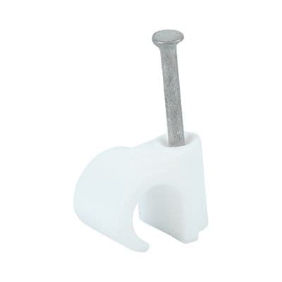 TIMCO 9.0mm Round Cable Clips - White - Box of 100