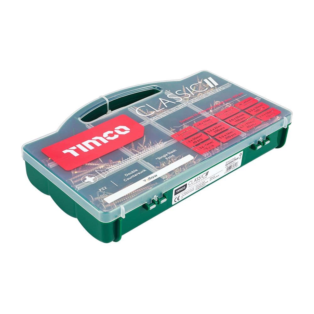 TIMCO Assorted Classic Multi-Purpose Screws - Yellow Zinc Plated (895pcs)
