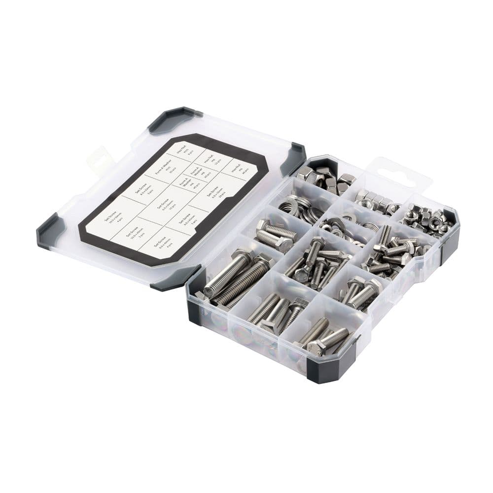 Set Screwa TIMCO Assorted M6, M8 & M10 Setscrews, Nuts & Washers - Zinc Plated ...