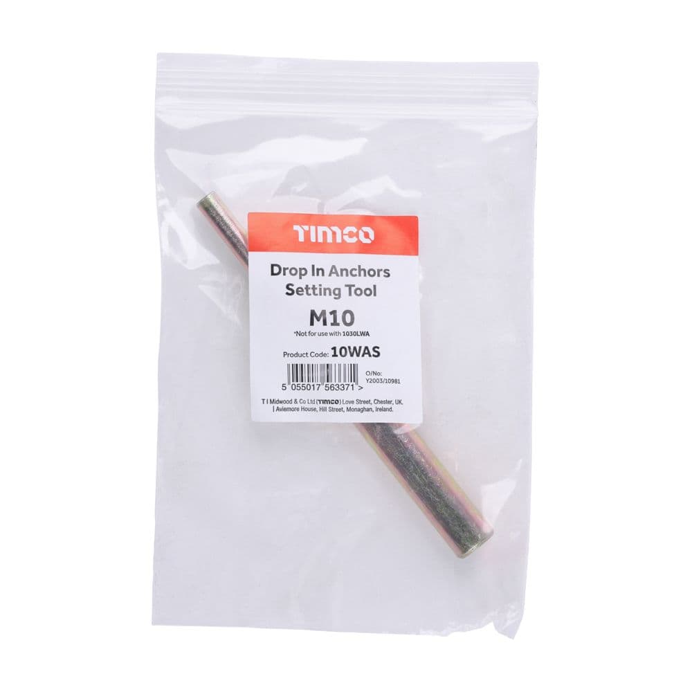 TIMCO M10 Drop In Anchors Setting Tool - Yellow