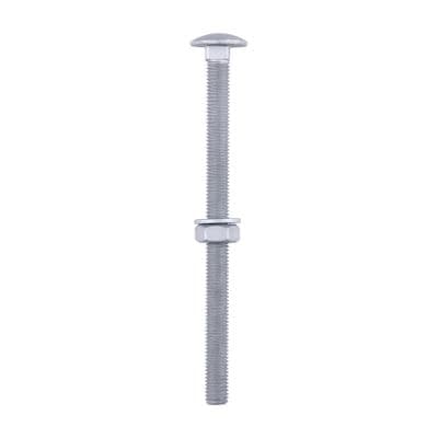 TIMCO M10 x 150 Carriage Bolts Hex Nuts & Form A Washers - Exterior Silver - Bag of 10
