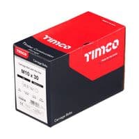 TIMCO M10 x 30 Carriage Bolts & Hex Nuts - Zinc Plated Steel - Box of 100