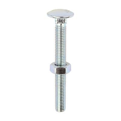TIMCO M10 x 90 Carriage Bolts & Hex Nuts - Zinc Plated Steel - Box of 25
