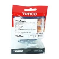 TIMCO M5 x 50 Spring Toggles - Zinc - Pack of 4