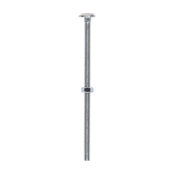 TIMCO M6 x 130 Carriage Bolts & Hex Nuts - Zinc Plated Steel - Box of 50