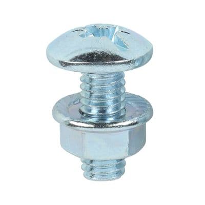 TIMCO M6 x 16 Cable Tray Bolts & Flange Nuts - Zinc Plated Steel - Box of 200