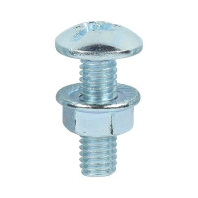 TIMCO M6 x 20 Cable Tray Bolts & Flange Nuts - Zinc Plated Steel - Box of 200
