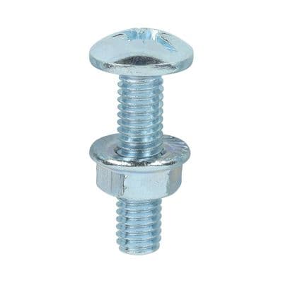 TIMCO M6 x 25 Cable Tray Bolts & Flange Nuts - Zinc Plated Steel - Box of 200