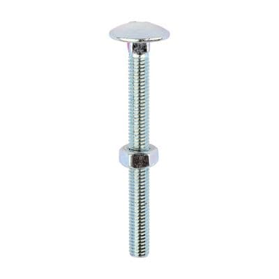 TIMCO M6 x 65 Carriage Bolts & Hex Nuts - Zinc Plated Steel - Box of 100
