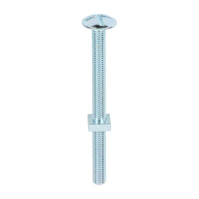 TIMCO M8 x 100 Roofing Bolts & Square Nuts - Zinc Plated Steel - Box of 50