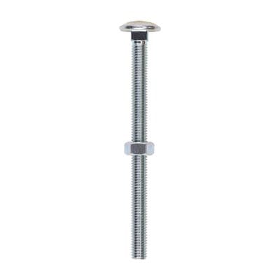 TIMCO M8 x 110 Carriage Bolts & Hex Nuts - Zinc Plated Steel - Box of 50