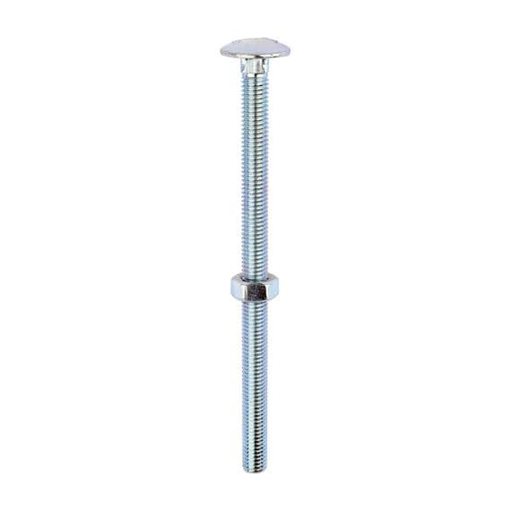 TIMCO M8 x 130 Carriage Bolts & Hex Nuts - Zinc Plated Steel - Box of 50