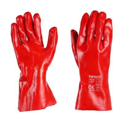 TIMCO X Large PVC Gauntlets - PVC Coated Cotton Interlock