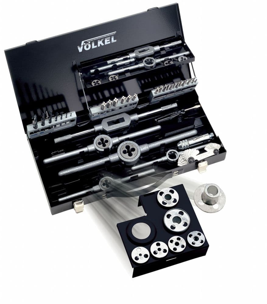 VOLKEL M3 M12 Tap Die Drill & Guide Set